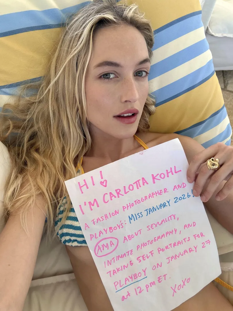 Hi! I'm Carlotta Kohl, Playboy's Miss January 2026. AMA about sexuality, intimate photography and taking self-portraits for Playboy on Tuesday, Jan. 27 at 12 pm ET