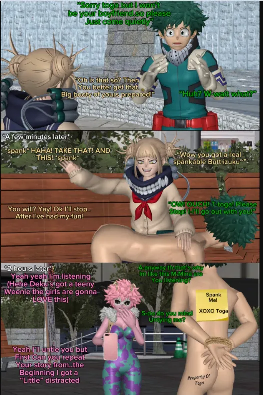 Himiko toga spanking Izuku in public (vodkthulhu-3d) comic