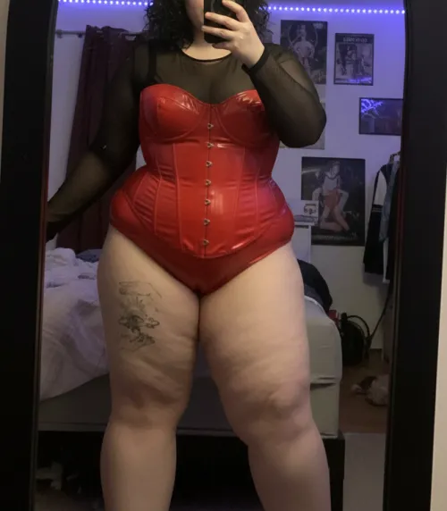 Hot, red, curvy & ready for the night