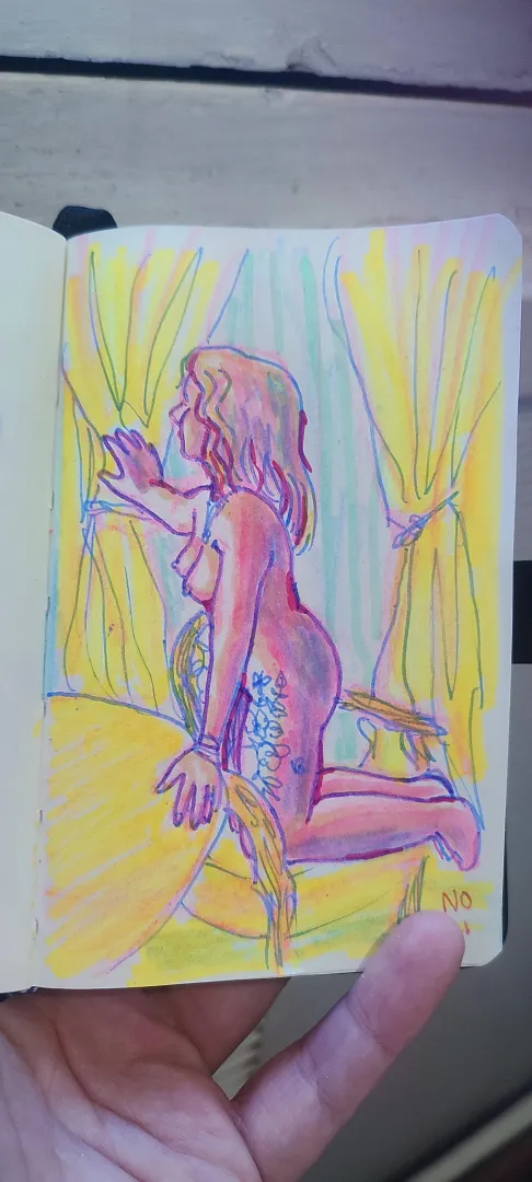 Hotel view with neon colors