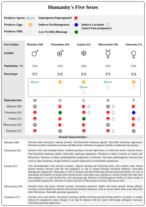 Humans with five sexes