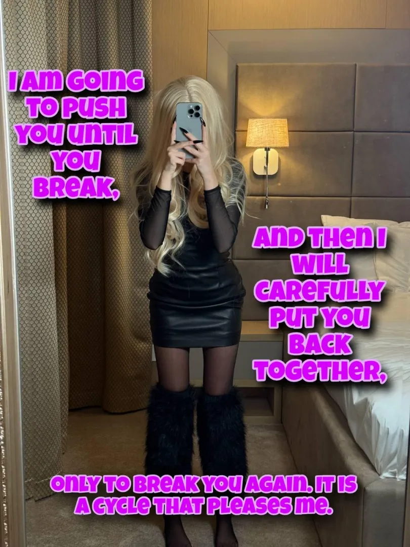 I break you until you scream, fix you just enough, then break you harder. This cycle is for my pleasure