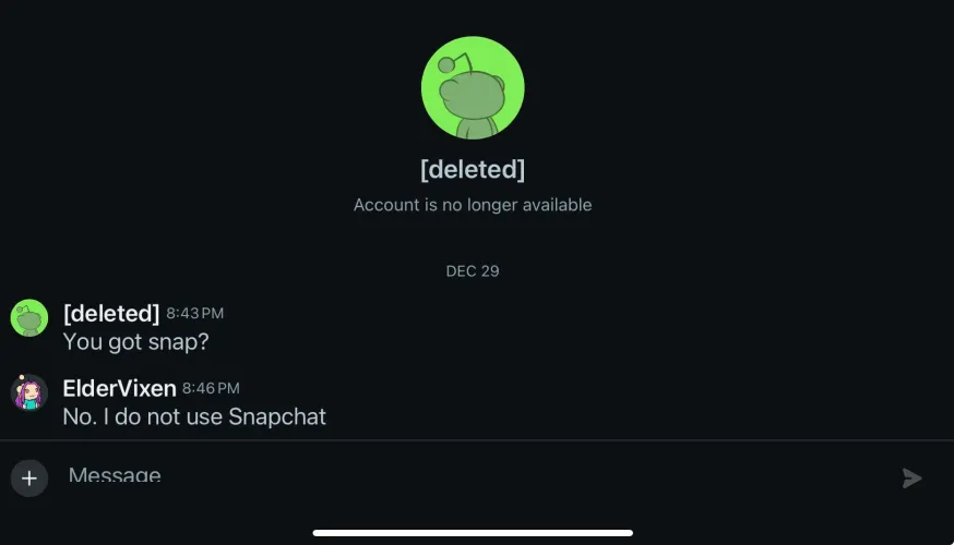 I didn't realize this was a thing… Setting up a profile to ask an inane question then deleting it after.