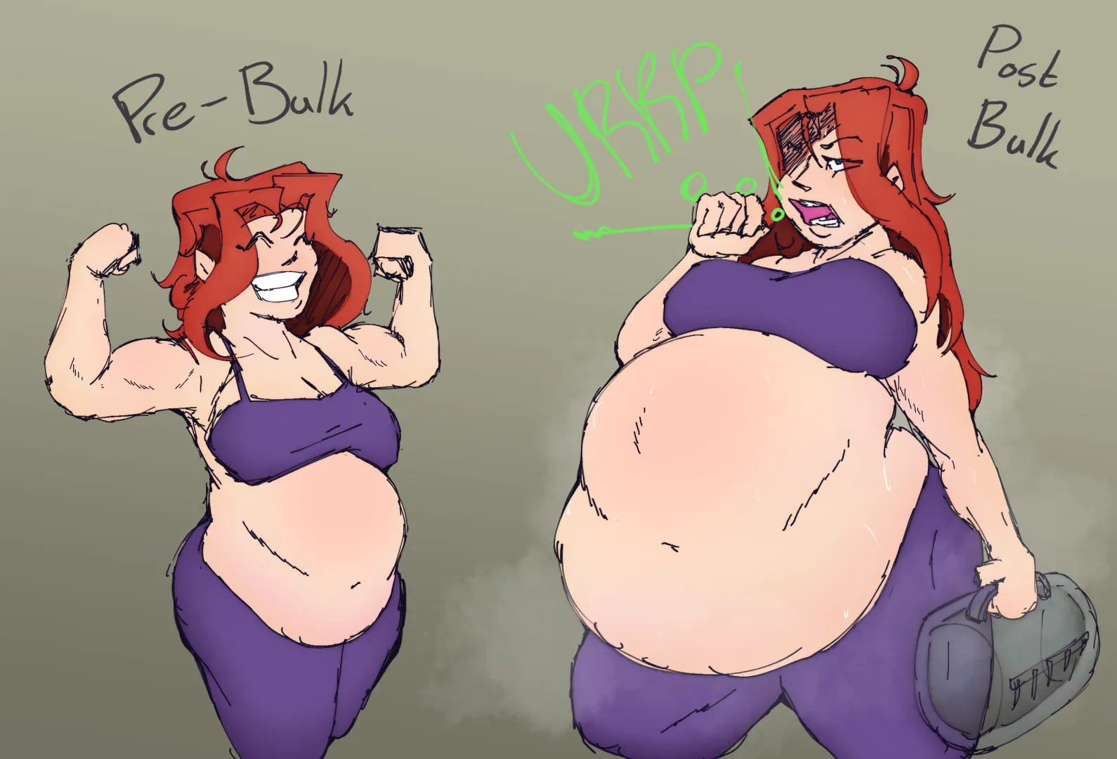 I dont think she knows the difference between bulking and just getting fat xd - art by me :3