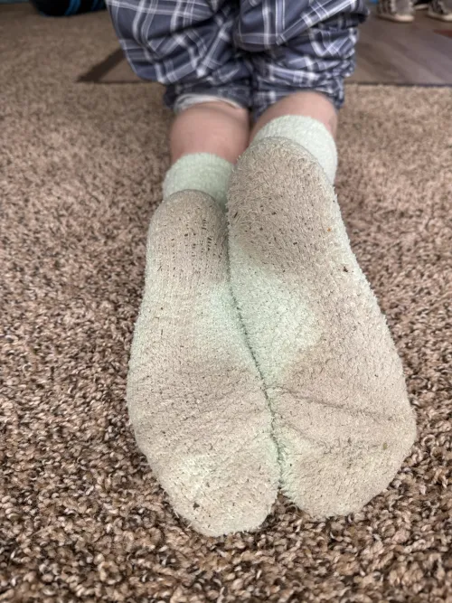 I got my socks extra dirty today! Oops! [F]