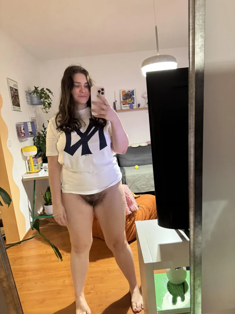 I had no panties on, it’s my huge bush.