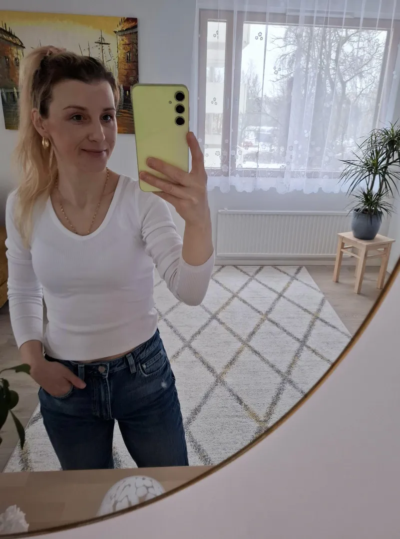 I have a hair ponytail on top. 