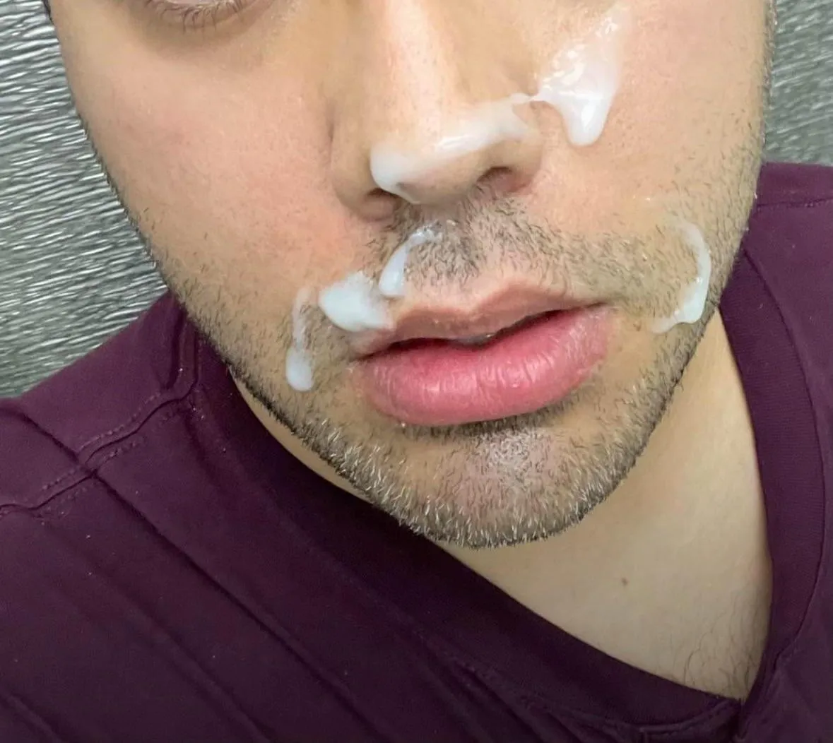 I love being covered with a coworker’s cum at work… glad I made it to the bathroom to lick it up without my boss seeing me