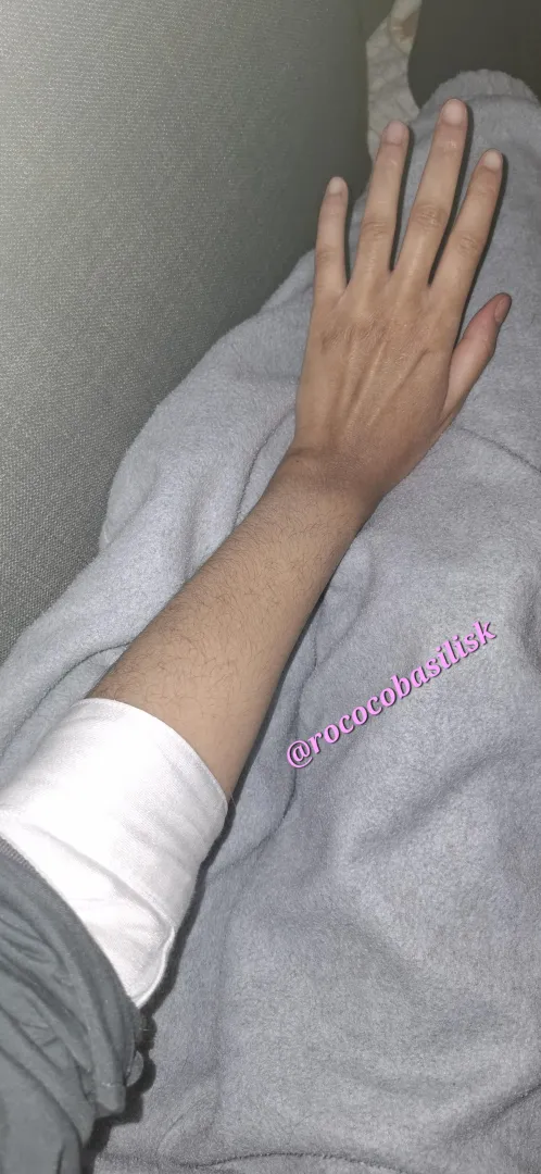 i love to touch my hairy [arms] 