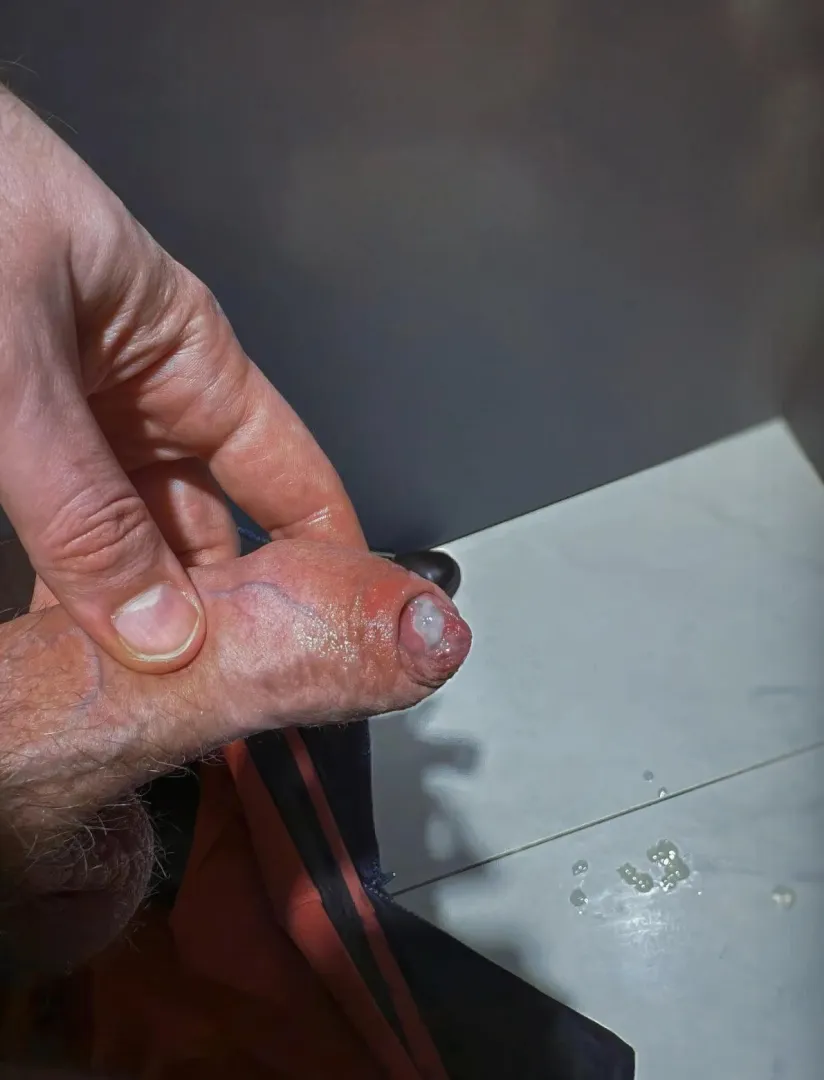 I need a good clean up after wanking in my office WC