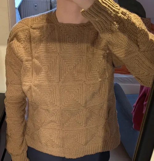 I spent two years making this granny square sweater and I hate how bulky and boxy and stiff and thick it is, what do I do