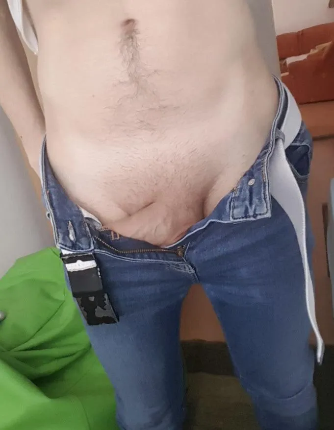 I tried wearing my jeans without underwear today. I think I like it!