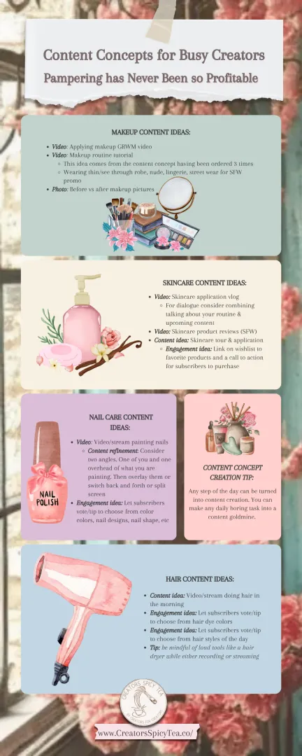 Ideas for how to create easy low stress content all while doing your own self care!