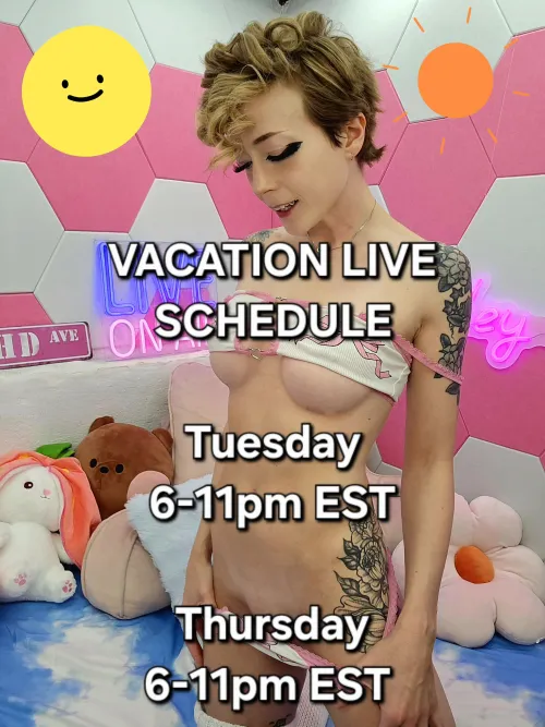 I'll be going live with @ChibiCyriis for super special vacation streams  If you want some tropical custom content, get it to us in the next few days!  Raunchy sex tapes will be available when we get back or for $50 ahead of time as a sale!  LINKS in com