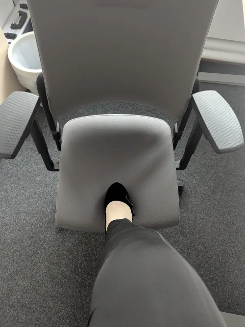 Imagine the thrill of your colleagues respecting you, while you’re secretly vibrating at the thought of my nylon-covered heels crushing your dignity.