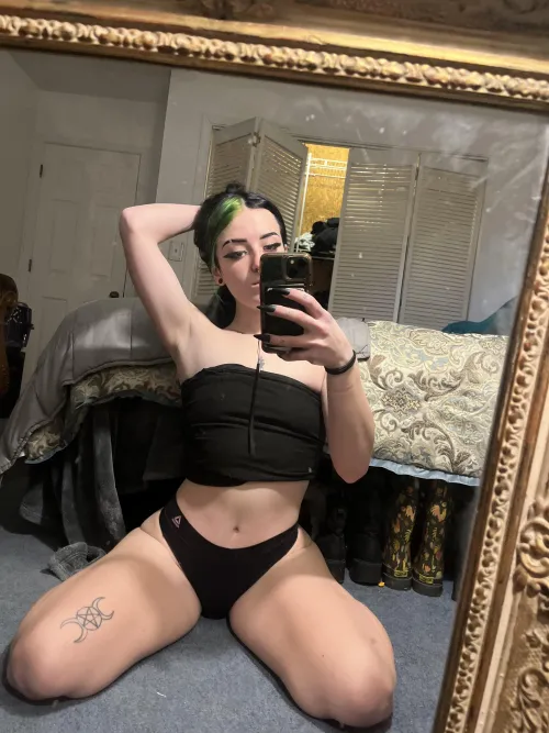 Imagine this little alt slut sitting on top of you