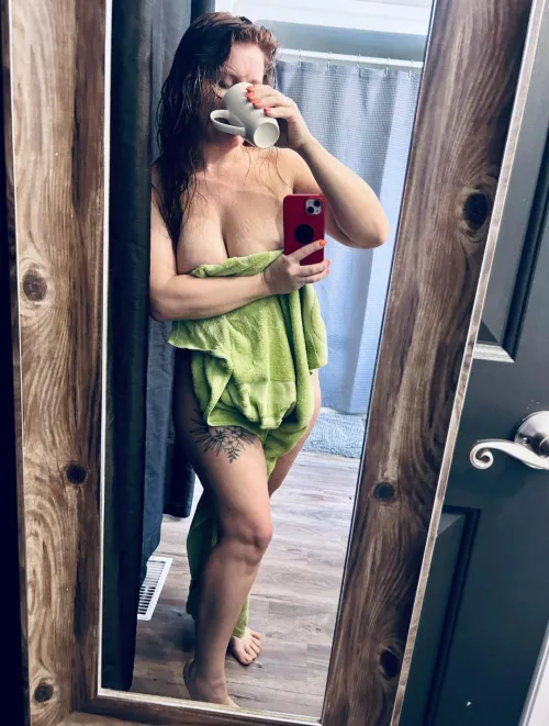 In the moring its shower coffees