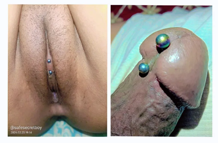Indian Pierced Couple, Me and my wife, Indian Pierced cock and Indian Pierced Pussy 