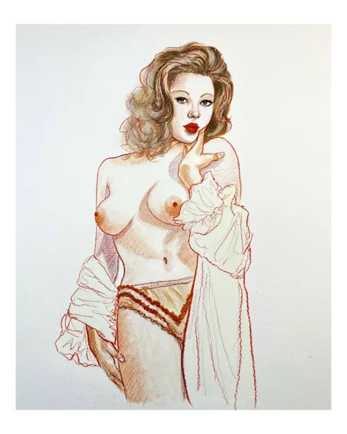 Inspired by Margaret Nolan/ 60s magazine/ watercolor painting by me