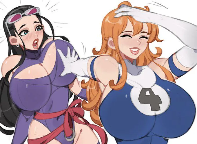 Invisible Woman and Robin doing the Naoya meme.(Kyopink611)