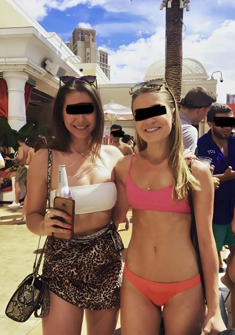 Iowa girls in Vegas! Who’d you take to your room? Me (L 35 at the time) or my friend (R 32 at the time)?