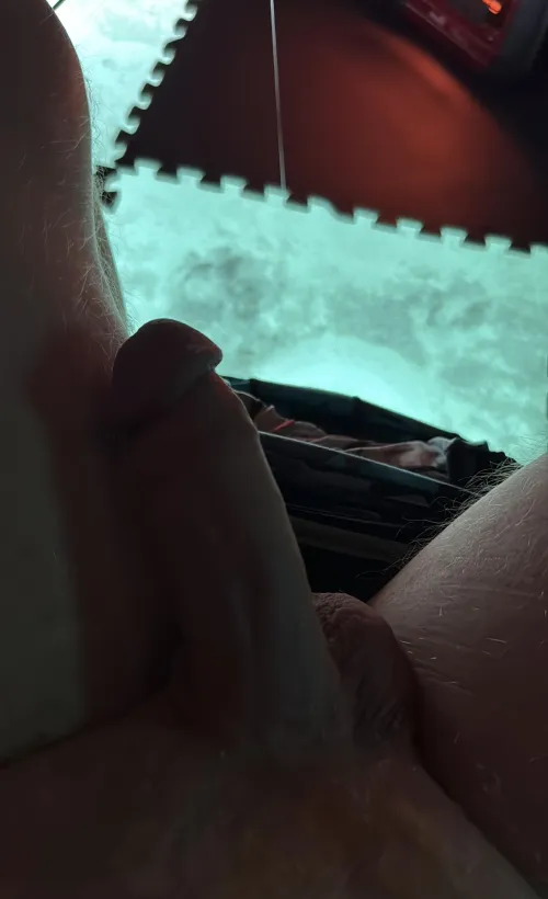 It was too hot in the tent while ice fishing.