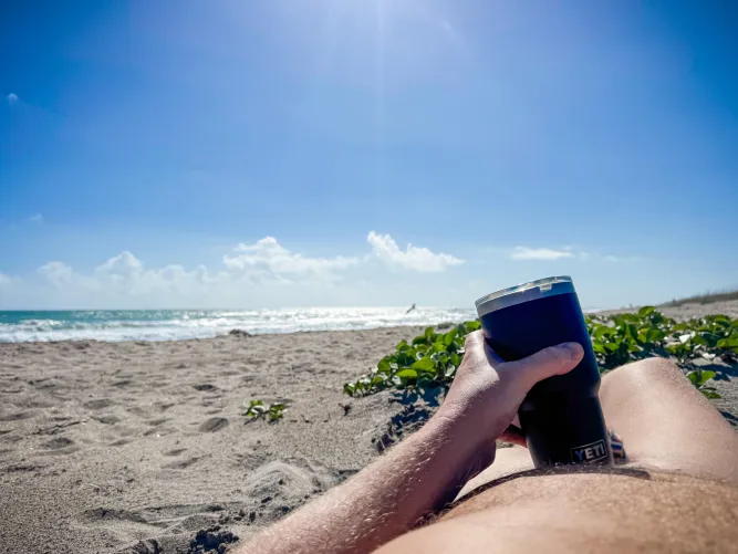 It’s a beautiful day in the sand!! Watch out for man-o-war though. 