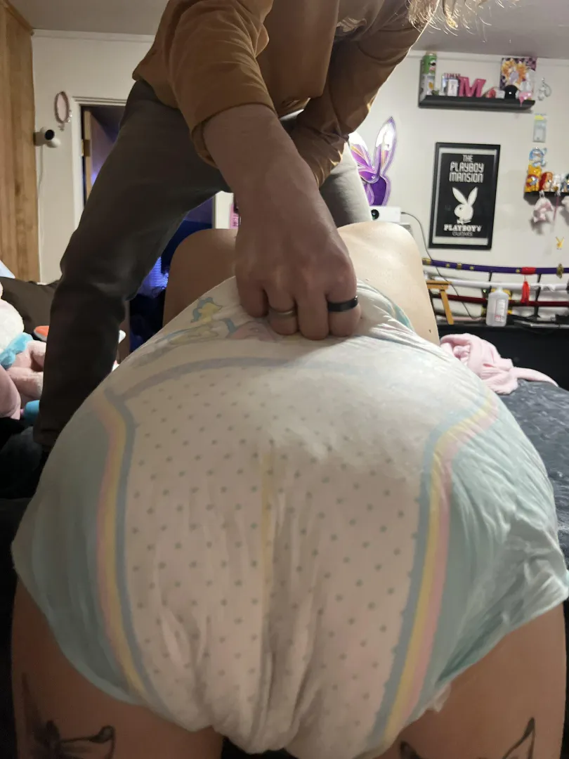 It's nice to have Daddy diaper check me.