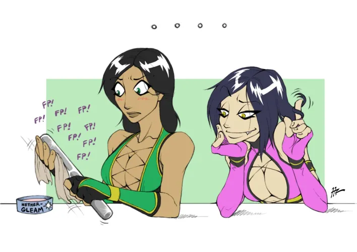 Jade giving Mileena ideas (blunt-kitana)