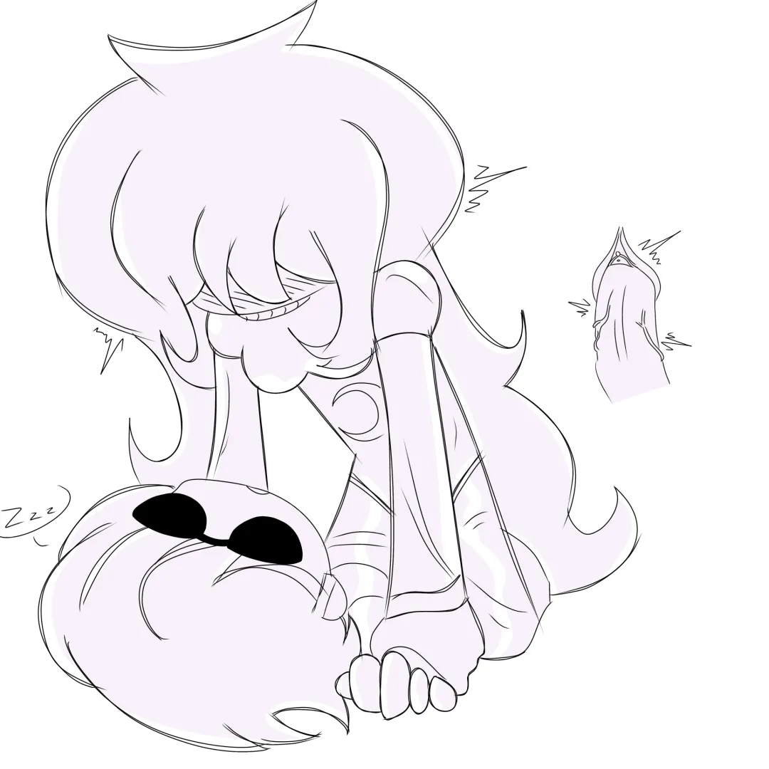 Jade riding a sleeping Dave on Prospit