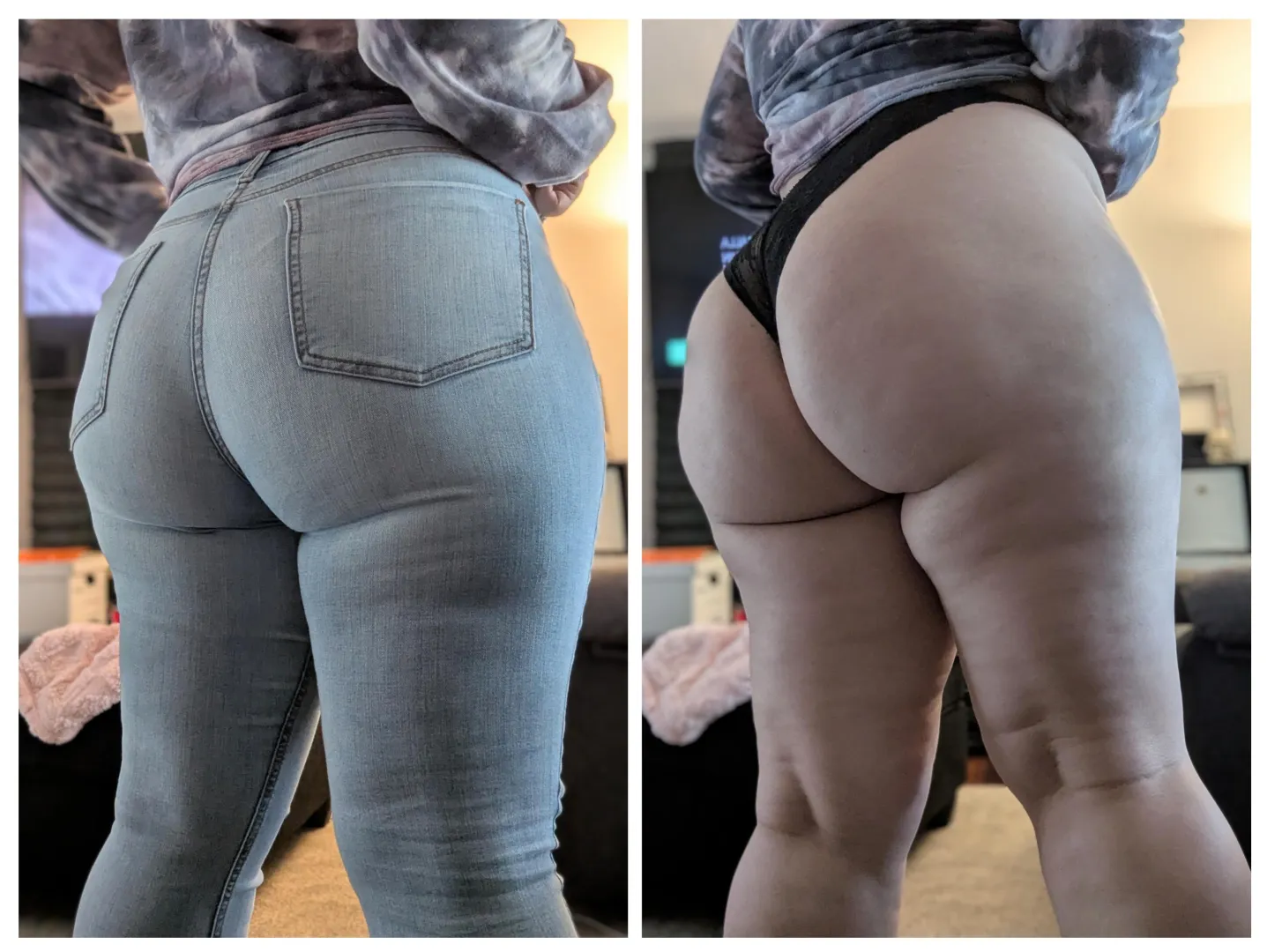 Jeans on vs off