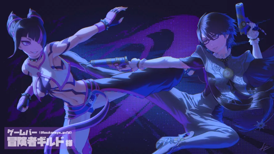 Juri x Bayonetta artwork by (Kenosousaku)