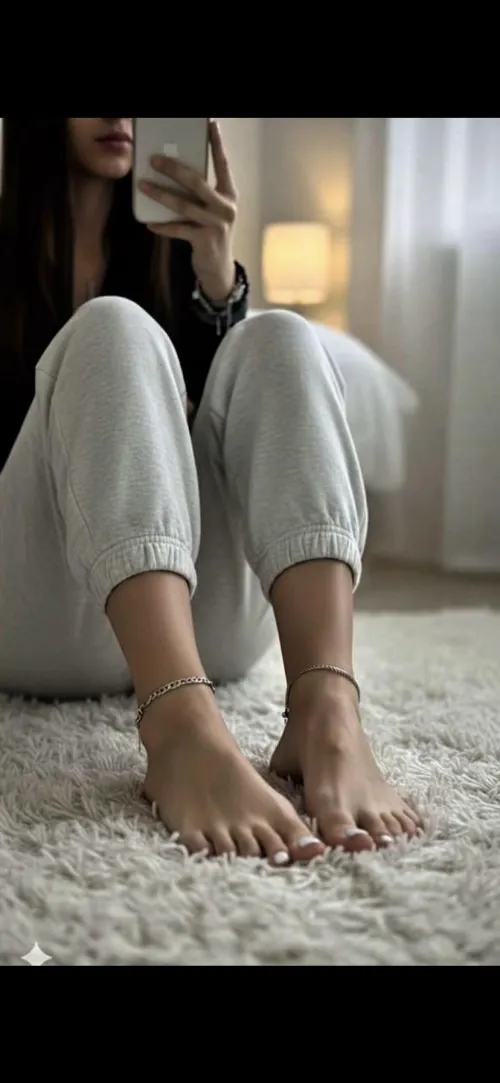 Just feet at home, relaxing