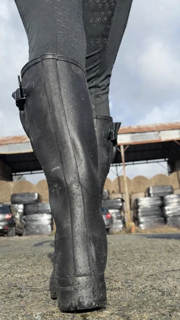 Just heading out in the wellies 