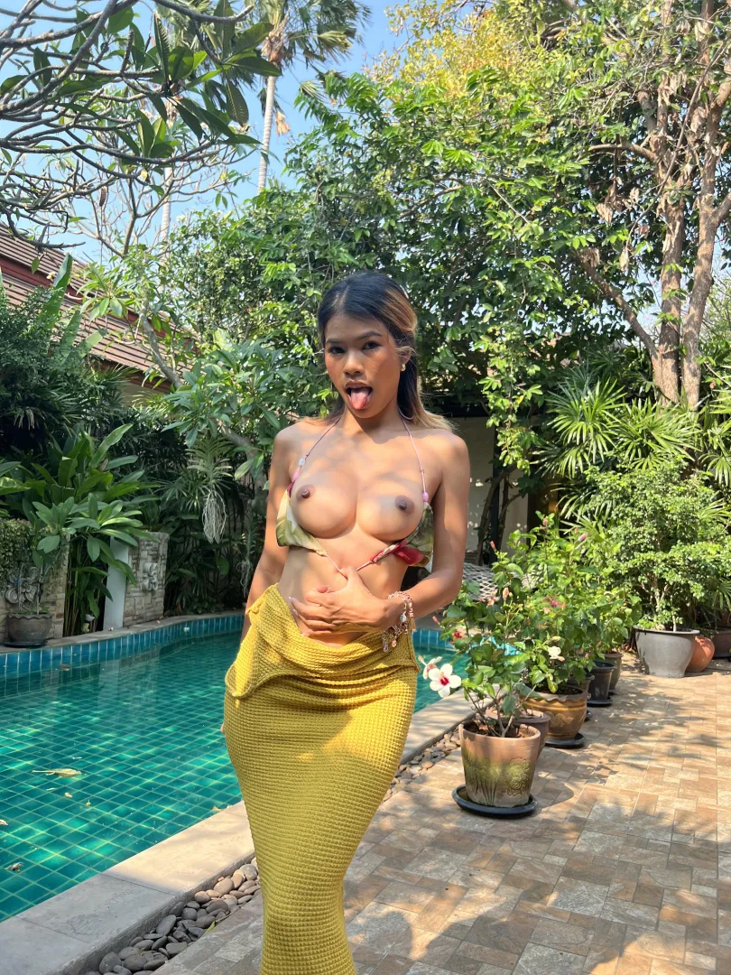 Just outside chilling and being horny