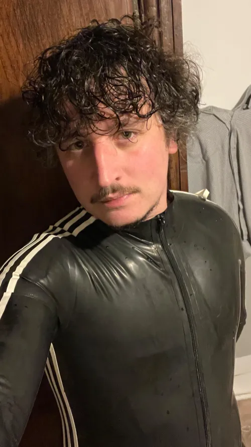 Just took the pic, ready to spend the night in latex