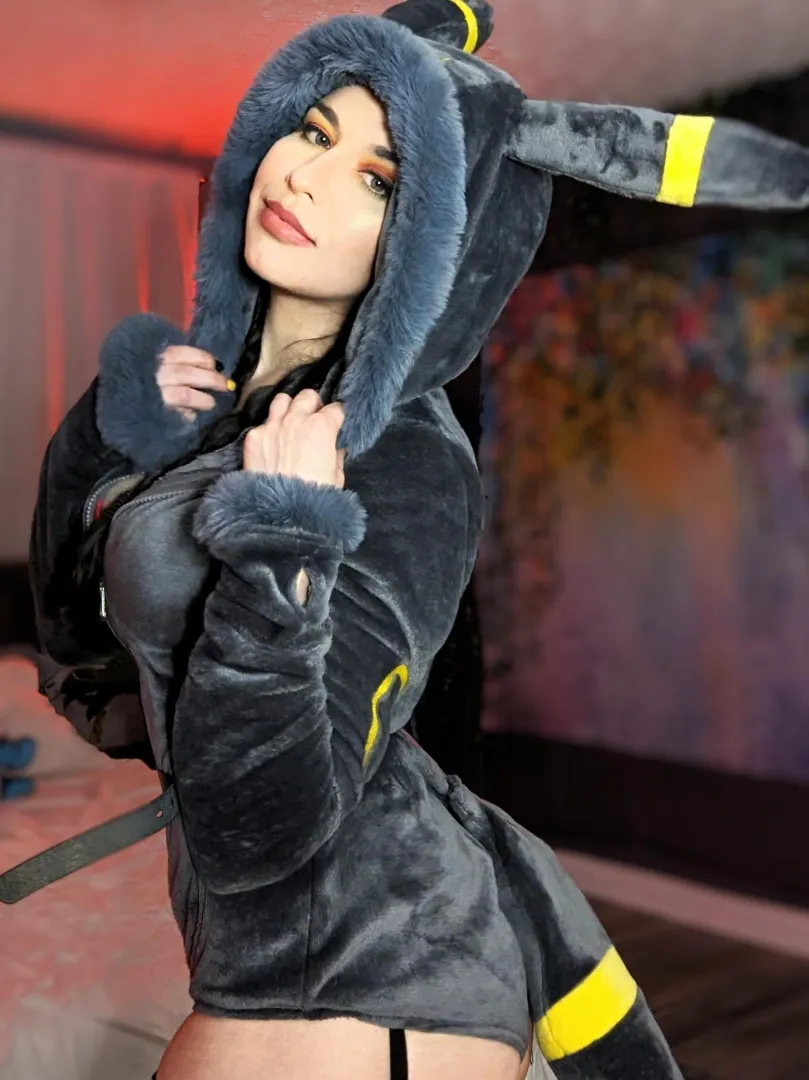 keeping warm in my cozy Umbreon onesie while i'm snowed in 