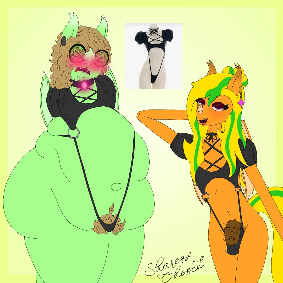Keylime & Citrus in a slutty outfit (Sharess' Chosen)