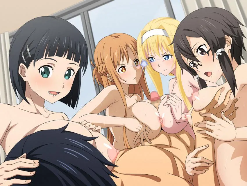 Kirito enjoys some boobs