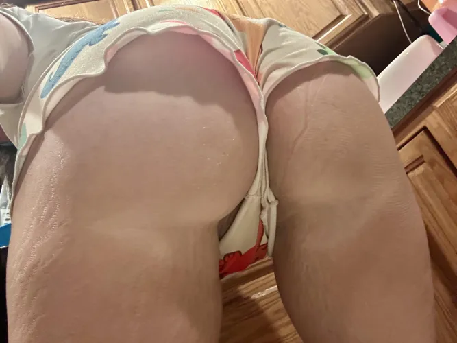 Kitchen shenanigans in my Dino shorts. Happy Tuesday babes