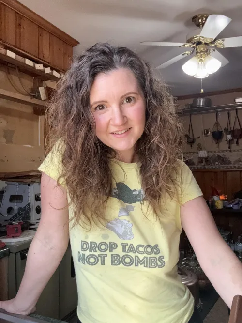 Kitchen’s in remodel mode; I’m in naturally tease the neighbors mode [f]