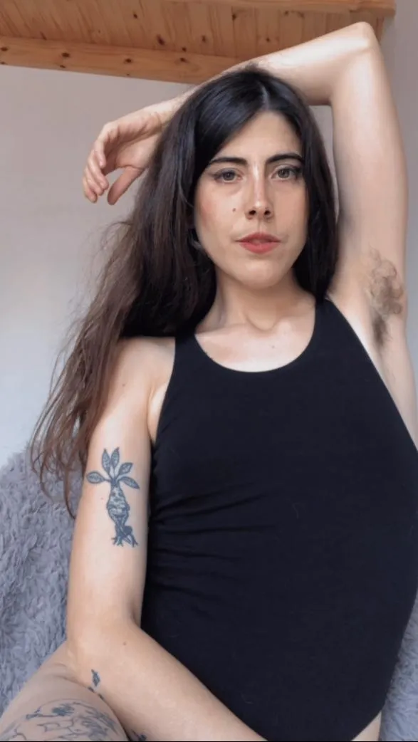 kneel and worship the hairy armpits of your Goddess