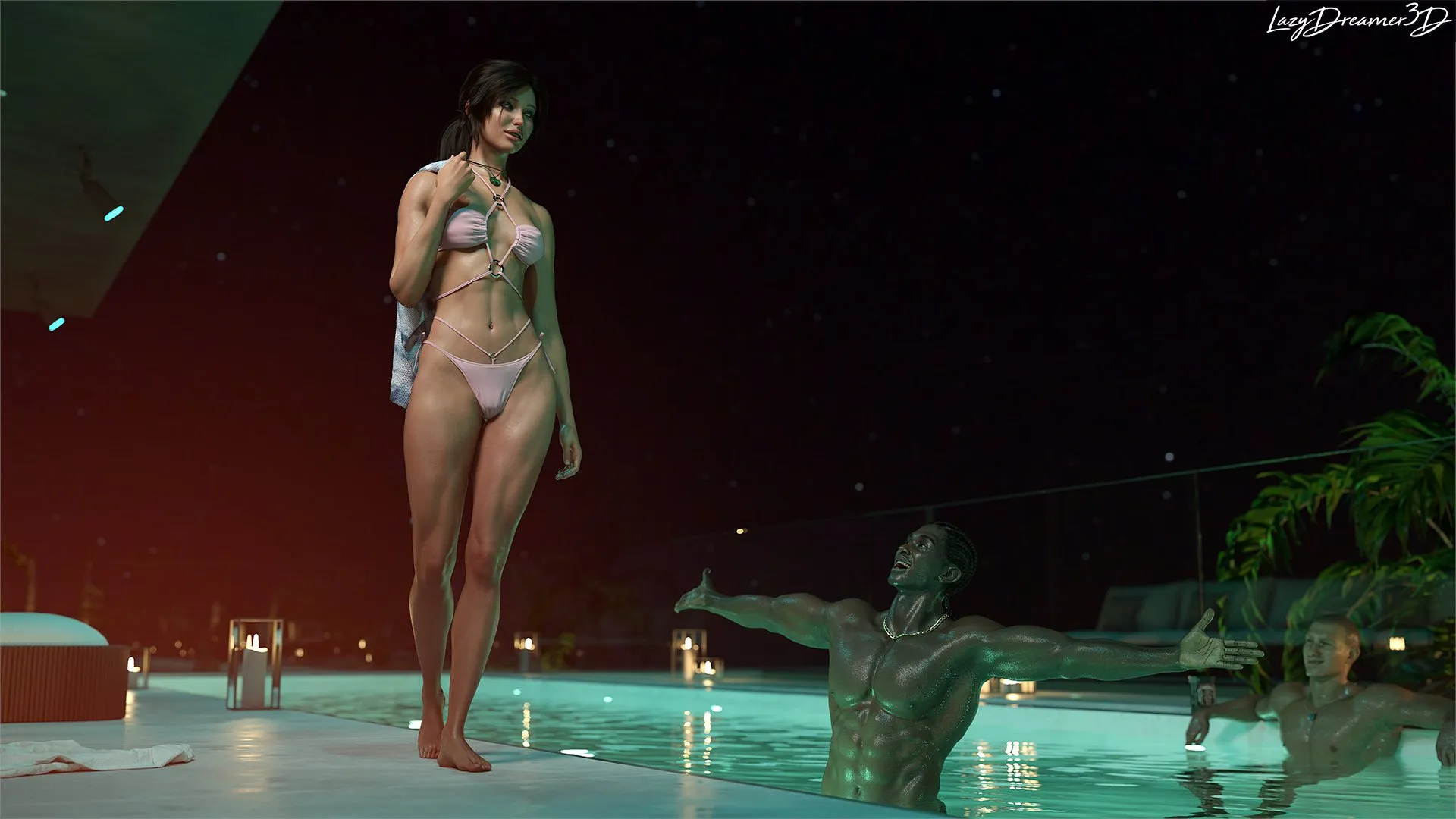 Lara at the pool (lazydreamer3d)