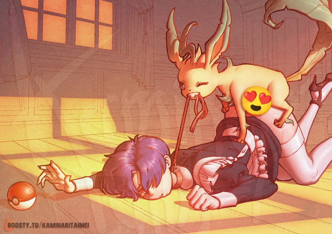 Leafeon ruins maid work (Kaminari Taimei) [Pokemon]