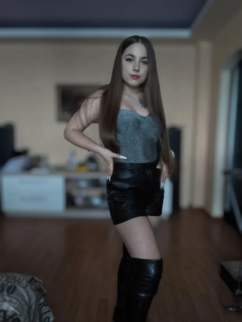 Leather shorts make me feel sexy