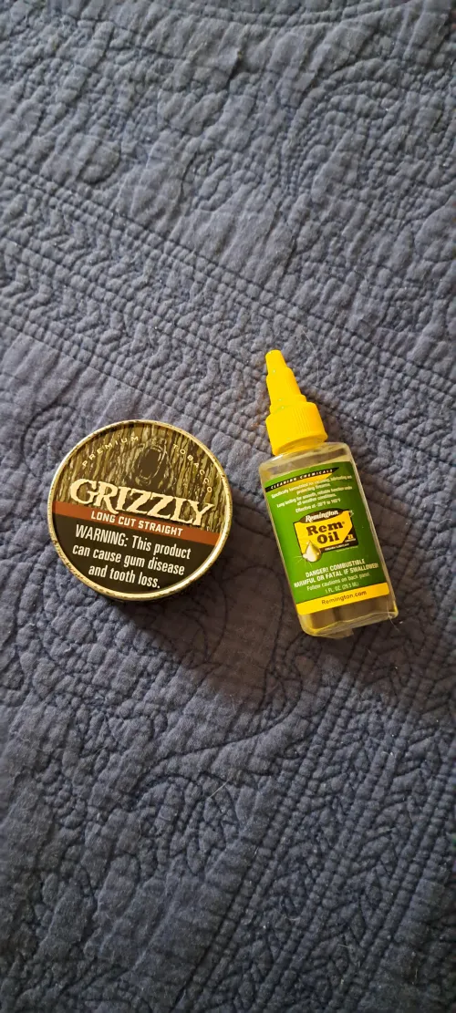 Lesson learned. I was cleaning one of my guns and put a dip in with Rem Oil all over my fingers. It was disgusting