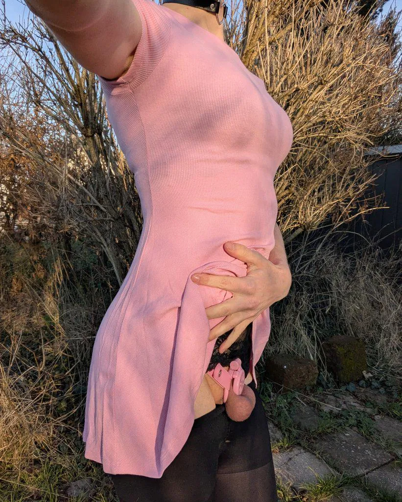 Letting my caged clitty feel the first sun since months 