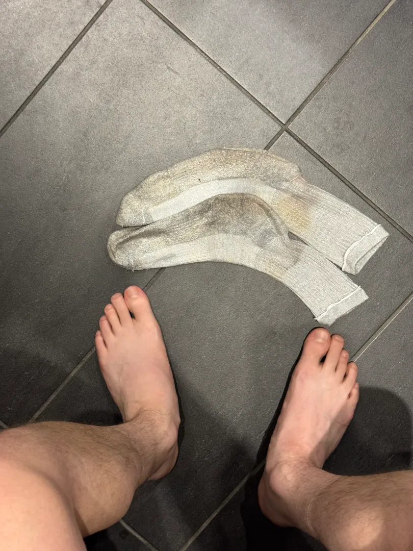 letting my feet breath in the locker room