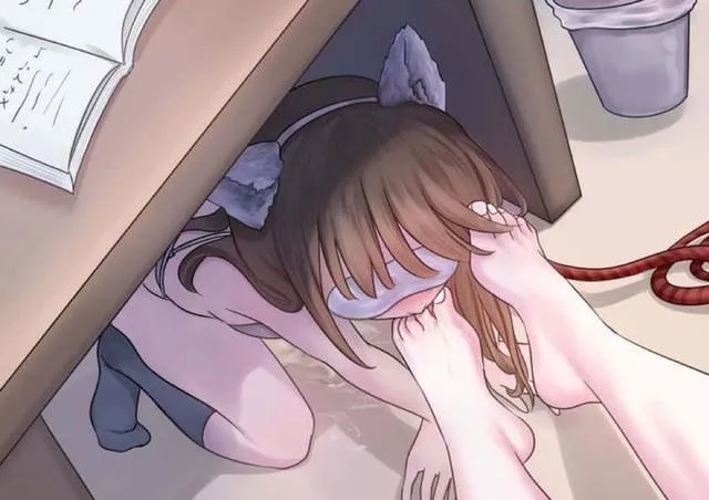 licking her feet