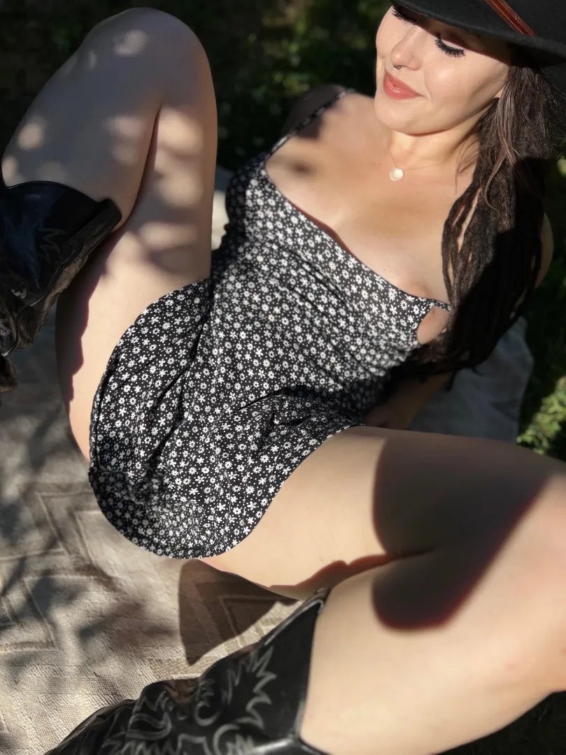 Lift the dress up or slide your hand under?